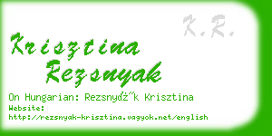 krisztina rezsnyak business card